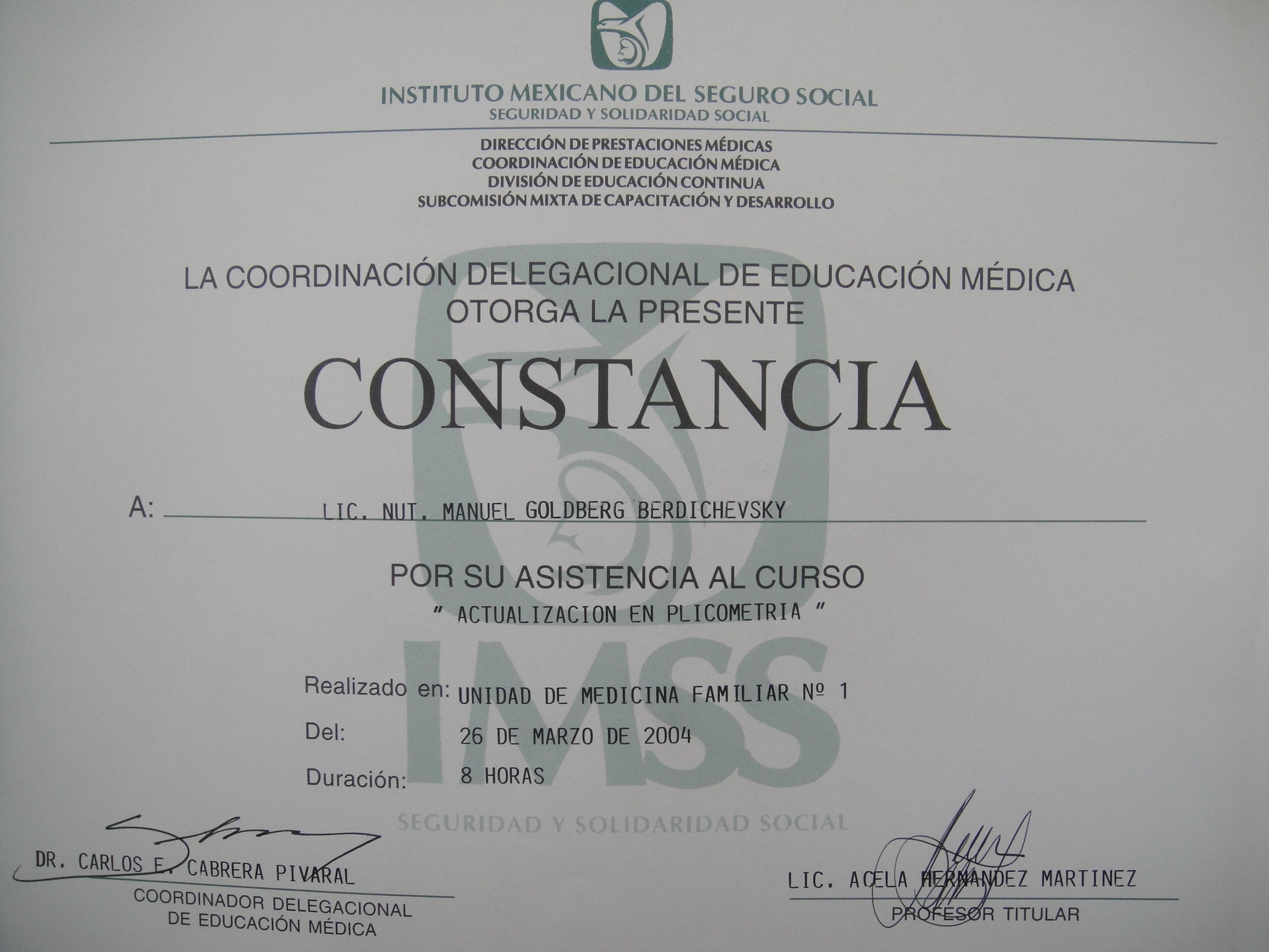 Constancia actualizacion en plicometria
